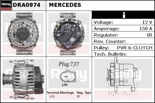 DELCO REMY Ģenerators DRA0974